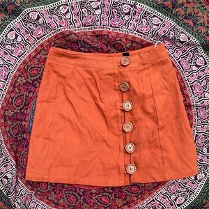 Shein mini skirt with wooden buttons